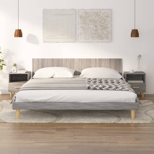 vidaXL Yöpöydät 2 kpl harmaa Sonoma 40x35x47 cm
