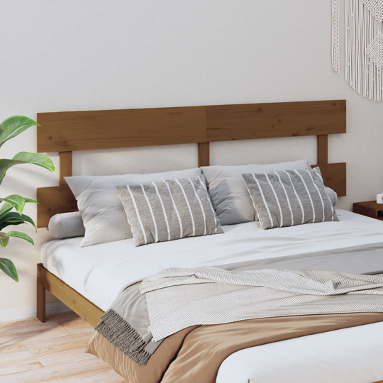 vidaXL Sängynpääty hunajanruskea 204x3x81 cm täysi mänty