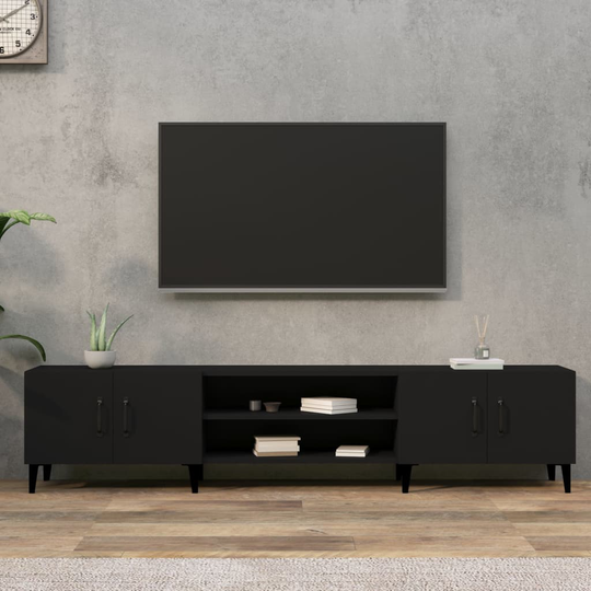 vidaXL TV-taso musta 180x31,5x40 cm tekninen puu
