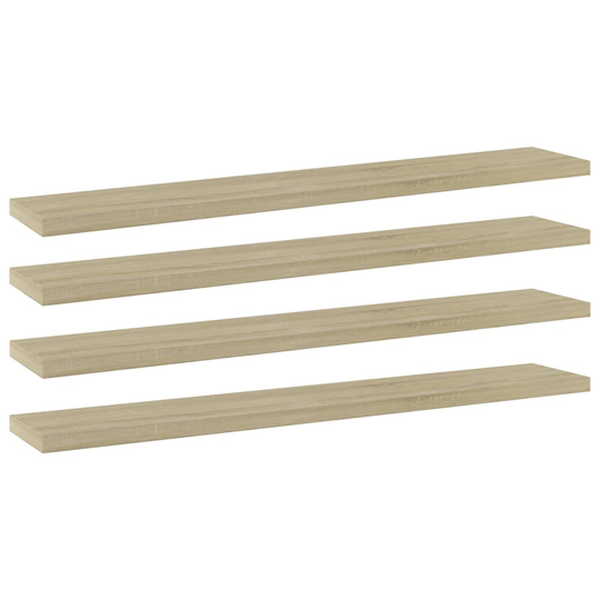 vidaXL Kirjahyllytasot 4 kpl Sonoma-tammi 60x10x1,5 cm lastulevy