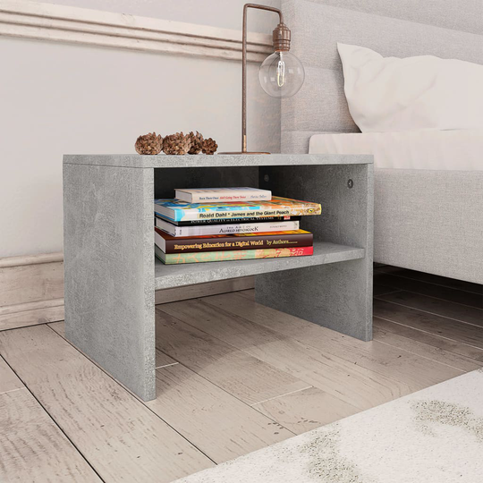 vidaXL Yöpöytä betoninharmaa 40x30x30 cm lastulevy
