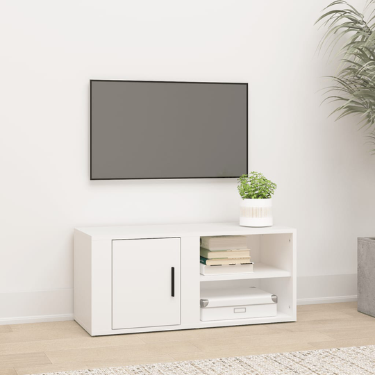 vidaXL TV-taso valkoinen 80x31,5x36 cm tekninen puu