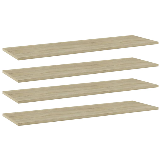 vidaXL Kirjahyllytasot 4 kpl Sonoma tammi 100x30x1,5 cm lastulevy
