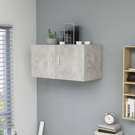 vidaXL Seinäkaappi betoninharmaa 80x39x40 cm lastulevy
