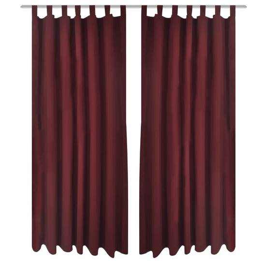 Bordeaux Mikro-Satiini Verhot Lenkeillä 2kpl 140 x 225 cm