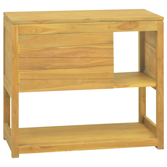 vidaXL Kylpyhuoneen kaappi 85x40x75 cm täysi tiikki