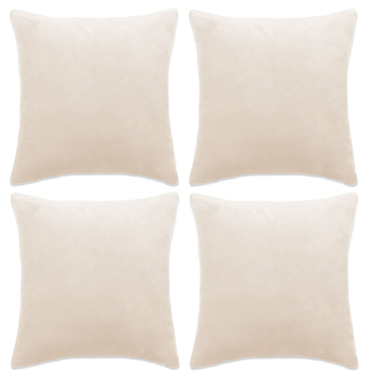 vidaXL Tyynynpäällinen 4 kpl kangas 50x50 cm luonnonvalkoinen