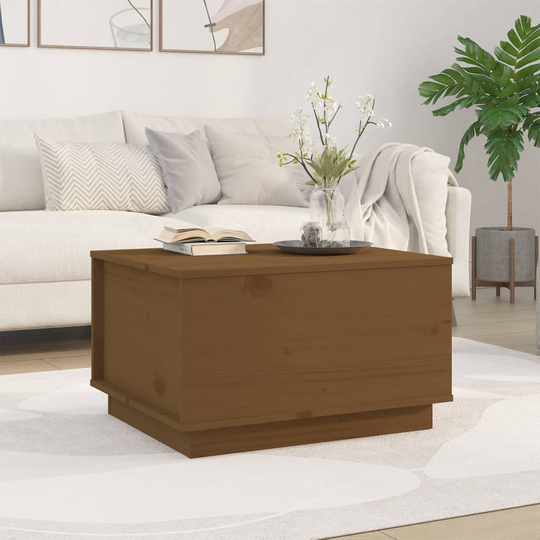 vidaXL Sohvapöytä hunajanruskea 60x50x35 cm täysi mänty