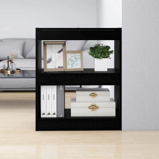 vidaXL Kirjahylly/tilanjakaja musta 60x30x72 cm