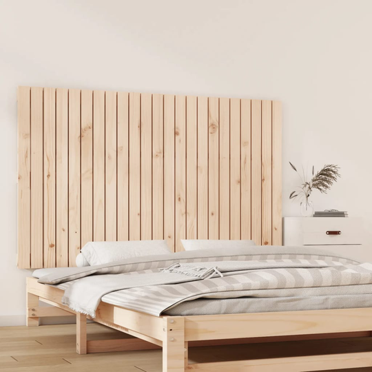 vidaXL Sängynpääty seinälle 147x3x90 cm täysi mänty