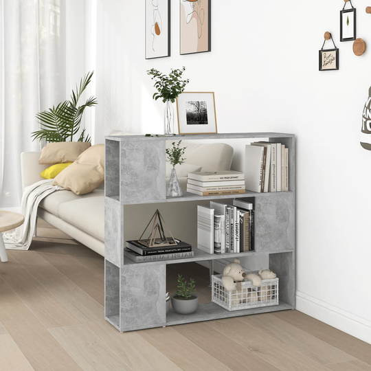 vidaXL Kirjahylly/tilanjakaja betoninharmaa 100x24x94 cm
