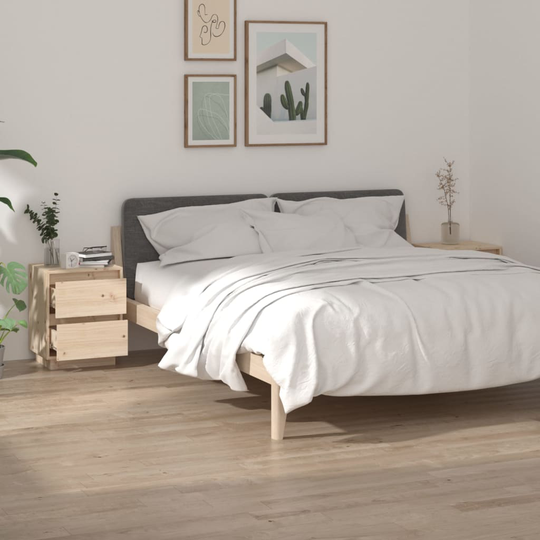 vidaXL Yöpöydät 2 kpl 40x35x50 cm täysi mänty