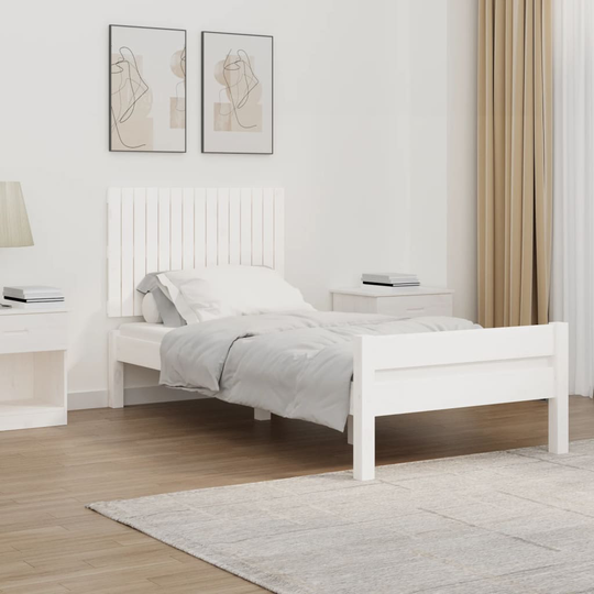 vidaXL Sängynpääty seinälle valkoinen 95,5x3x60 cm täysi mänty