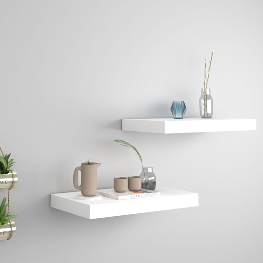 vidaXL Kelluvat seinähyllyt 2 kpl valkoinen 40x23x3,8 cm MDF