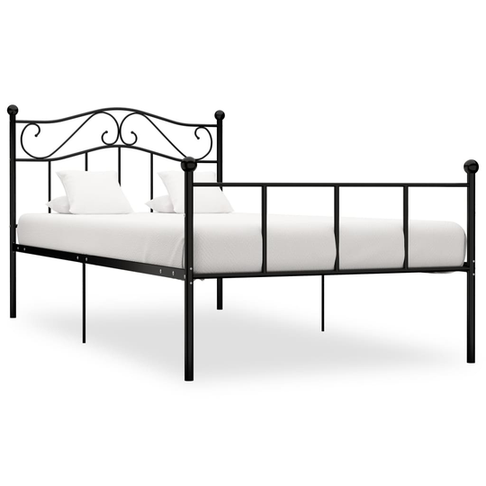 vidaXL Sängynrunko musta metalli 90x200 cm