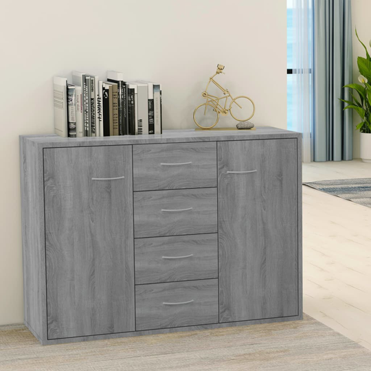 vidaXL Senkki harmaa Sonoma 88x30x65 cm tekninen puu