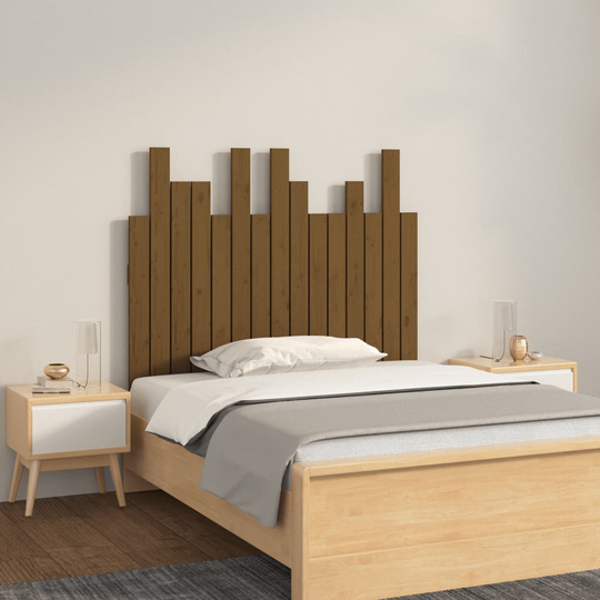 vidaXL Sängynpääty seinälle hunajanruskea 95,5x3x80 cm täysi mänty