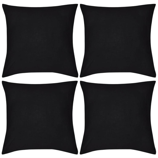 Musta tyynynpäällinen 4 kpl Puuvilla 80 x 80 cm