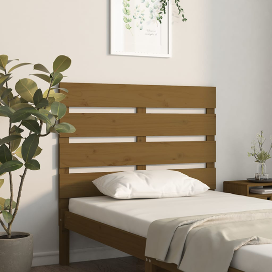 vidaXL Sängynpääty hunajanruskea 100x3x80 cm täysi mänty