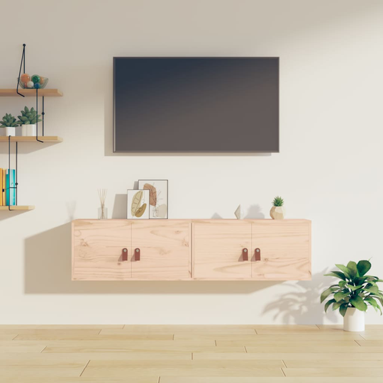 vidaXL Seinäkaapit 2 kpl 60x30x30 cm täysi mänty