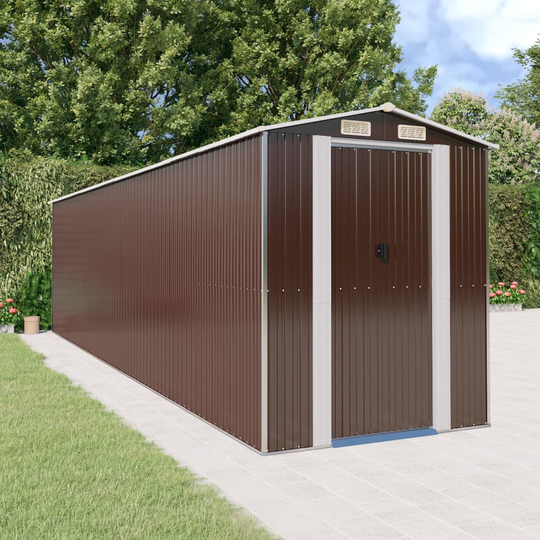 vidaXL Puutarhavaja tummanruskea 192x772x223 cm galvanoitu teräs