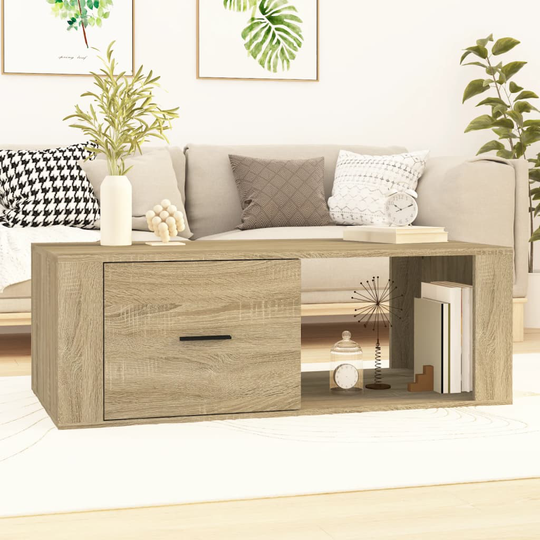 vidaXL Sohvapöytä Sonoma-tammi 100x50,5x35 cm tekninen puu