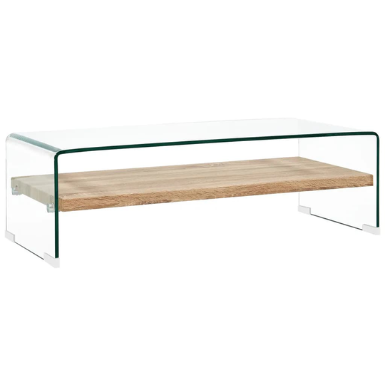 vidaXL Sohvapöytä kirkas 98x45x31 cm karkaistu lasi