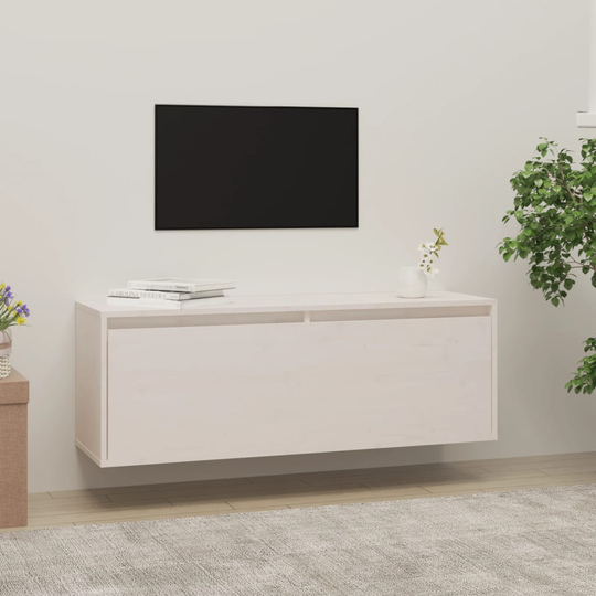 vidaXL Seinäkaappi valkoinen 100x30x35 cm täysi mänty