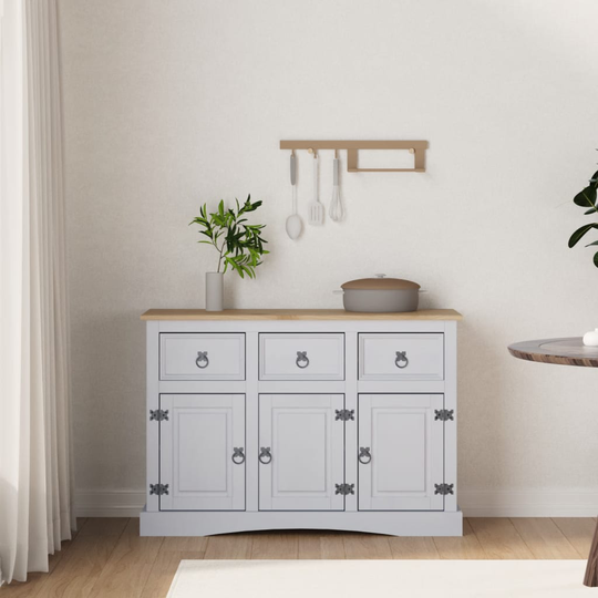 vidaXL Senkki täysi Meksikon mänty Corona-sarja harmaa 132x43x78 cm