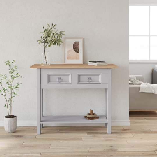 vidaXL Sivupöytä Meksikon mänty Corona-sarja harmaa 90x34,5x73 cm