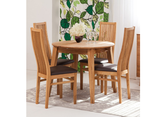 Tammi jatkettava ruokapöytä Basel 90-130x90 cm + 4 tuolia Sandra