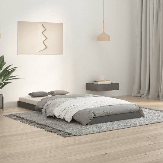 vidaXL Sängynrunko harmaa 90x190 cm täysi mänty 3FT Single