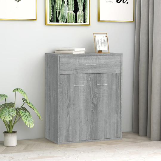 vidaXL Senkki harmaa Sonoma 60x30x75 cm tekninen puu