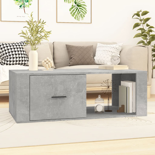 vidaXL Sohvapöytä betoninharmaa 100x50,5x35 cm tekninen puu
