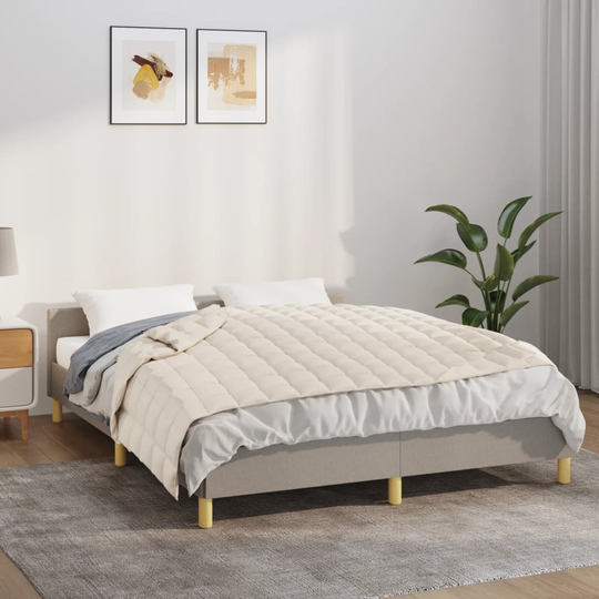 vidaXL Painopeitto vaalea kerma 152x203 cm 11 kg kangas