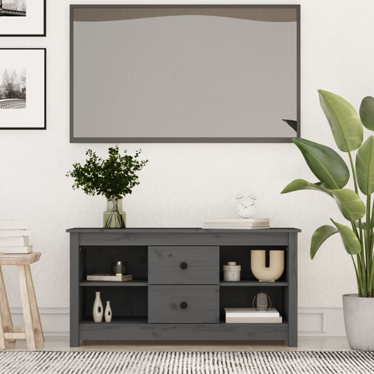 vidaXL TV-taso harmaa 103x36,5x52 cm täysi mänty