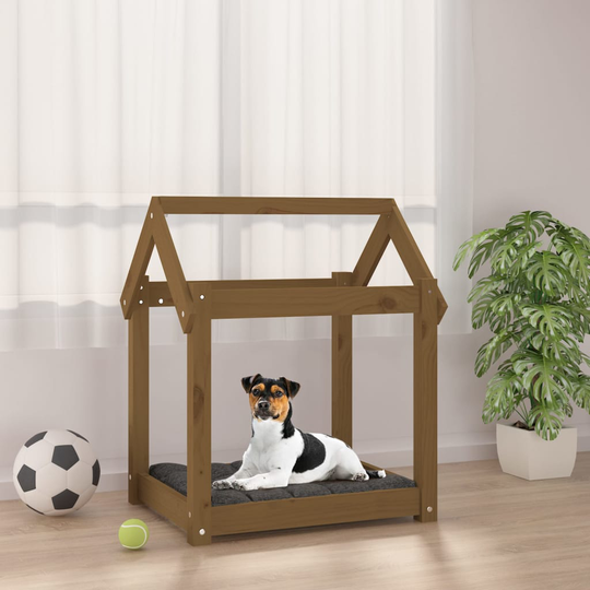 vidaXL Koiransänky hunajanruskea 61x50x70 cm täysi mänty