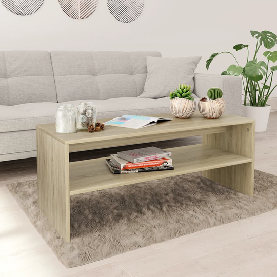 vidaXL Sohvapöytä Sonoma-tammi 100x40x40 cm lastulevy