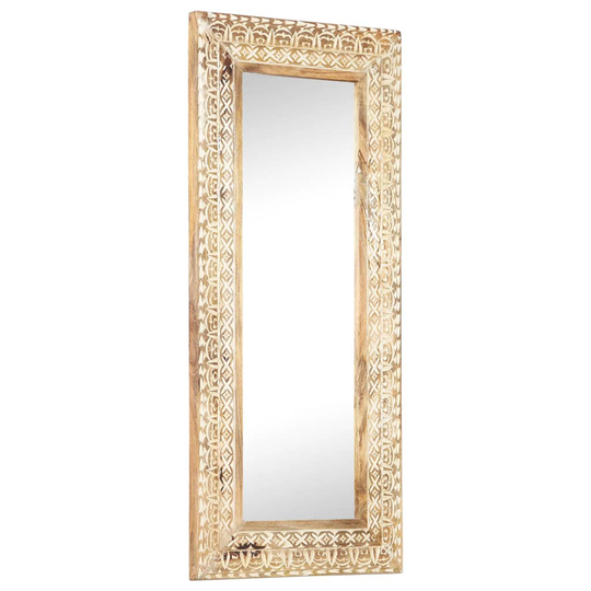 vidaXL Käsinveistetty peili 110x50x2,6 cm täysi mangopuu