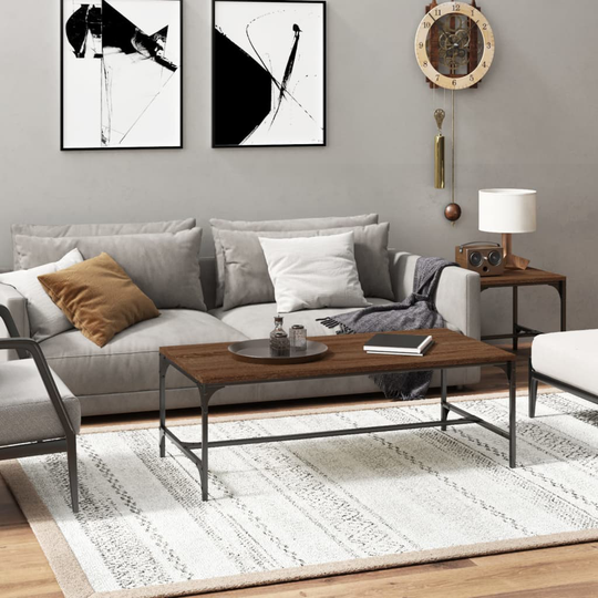 vidaXL Sohvapöytä ruskea tammi 80x50x35 cm tekninen puu