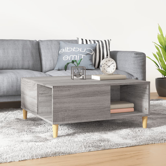 vidaXL Sohvapöytä harmaa Sonoma 80x80x36,5 cm tekninen puu