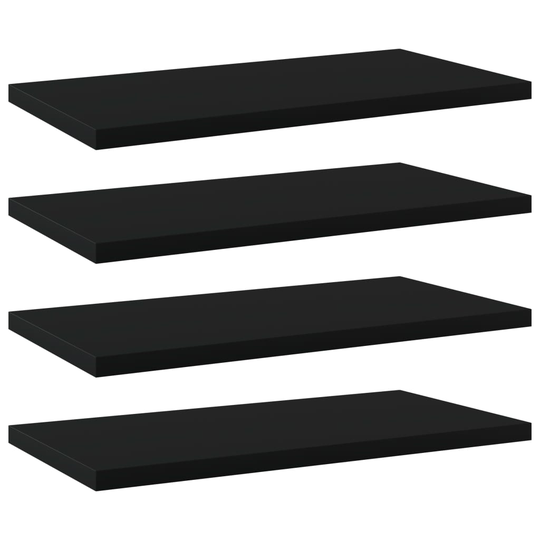 vidaXL Kirjahyllytasot 4 kpl musta 40x20x1,5 cm lastulevy