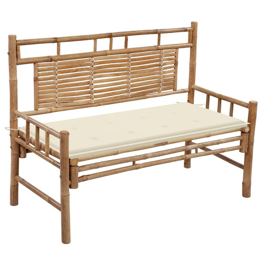 vidaXL Puutarhapenkki tyynyllä 120 cm bambu