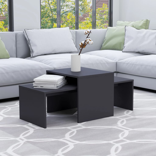 vidaXL Sohvapöytäsarja harmaa 100x48x40 cm lastulevy
