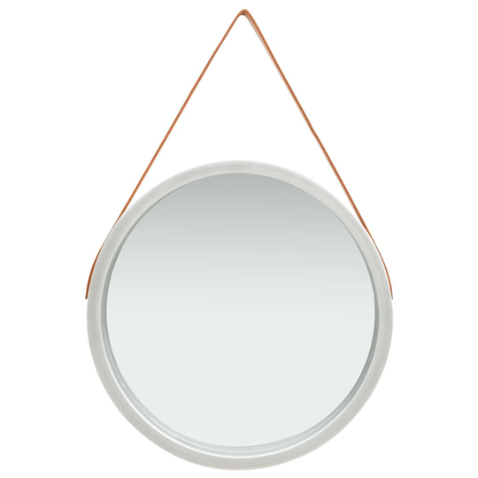 vidaXL Seinäpeili hihnalla 60 cm hopea