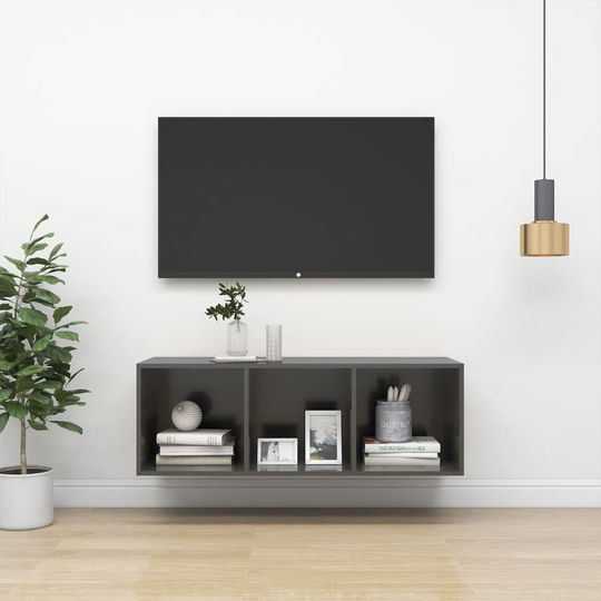 vidaXL Seinäkiinnitettävä TV-taso korkeak. harm. 37x37x107cm lastulevy
