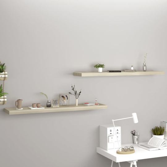 vidaXL Kelluvat seinähyllyt 2 kpl tammi 120x23,5x3,8 cm MDF
