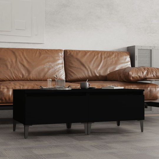 vidaXL Sivupöydät 2 kpl musta 50x46x35 cm tekninen puu