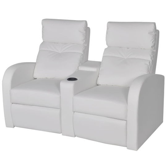 241997 vidaXL Recliner 2-seat Artificial Leather White