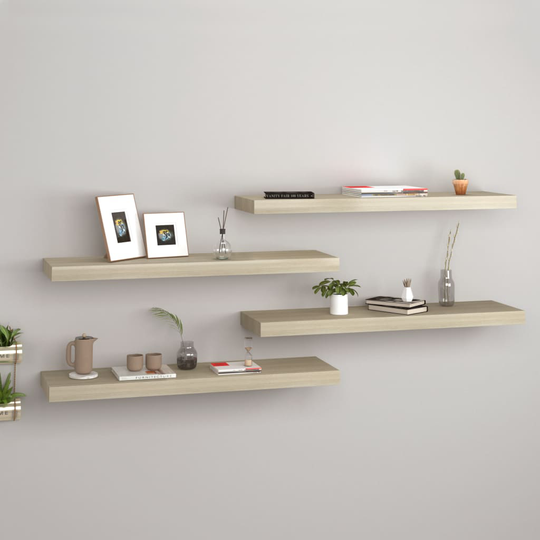 vidaXL Kelluvat seinähyllyt 4 kpl tammi 80x23,5x3,8cm MDF
